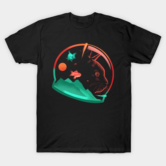 Astrocat - Cat and Space T-Shirt by Sachpica